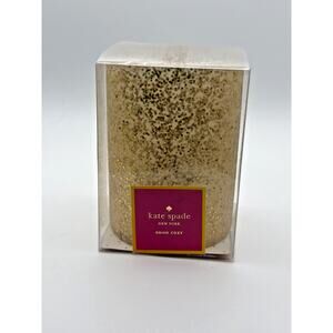 Kate Spade New York Drink Cozy "Lets Chill" Gold Glitter in Gift Box.